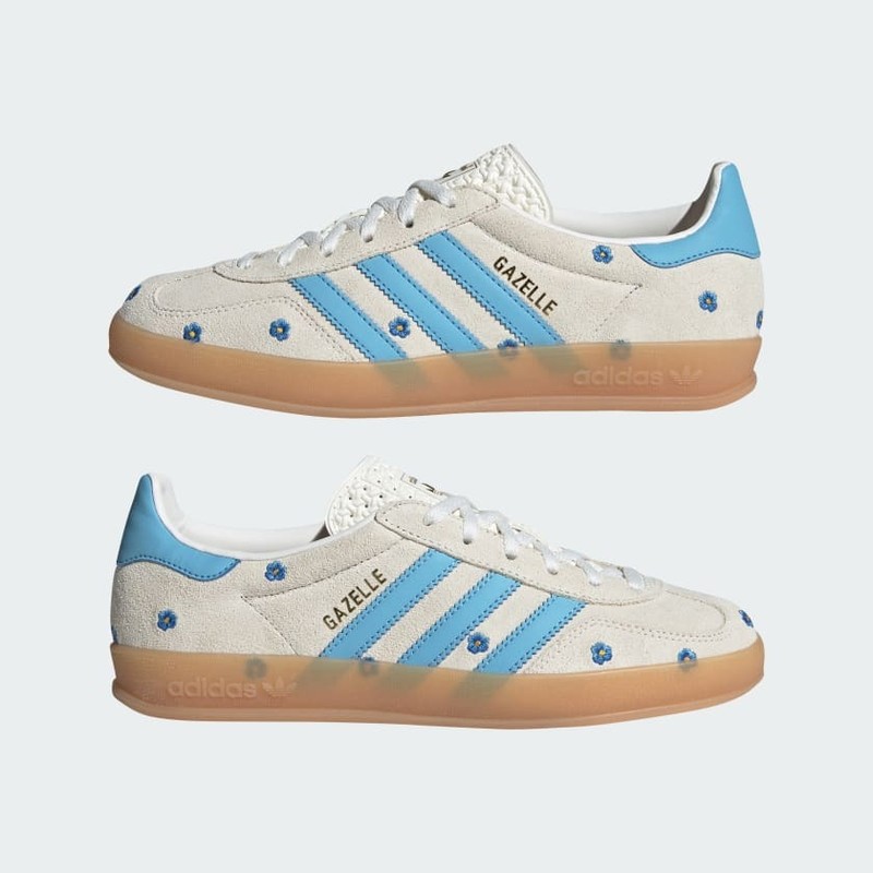 adidas Gazelle Indoor Floral White Blue IF4491 Grailify